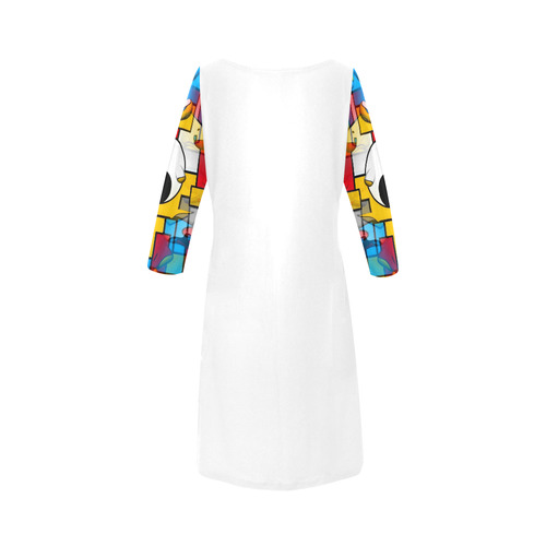 Yin and Yang Popart by Nico Bielow Round Collar Dress (D22)
