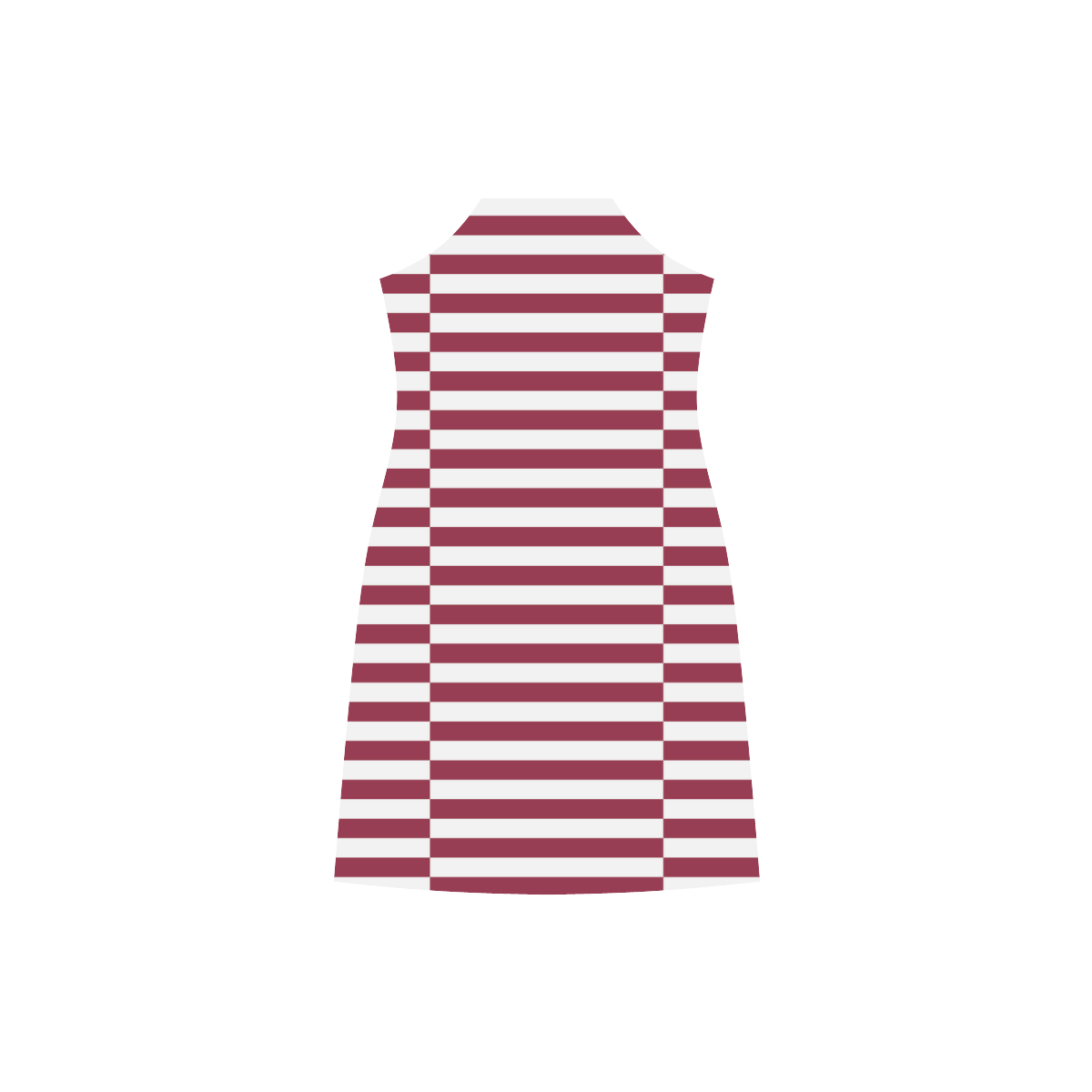 Burgundy and White Stripes V-Neck Open Fork Long Dress(Model D18)