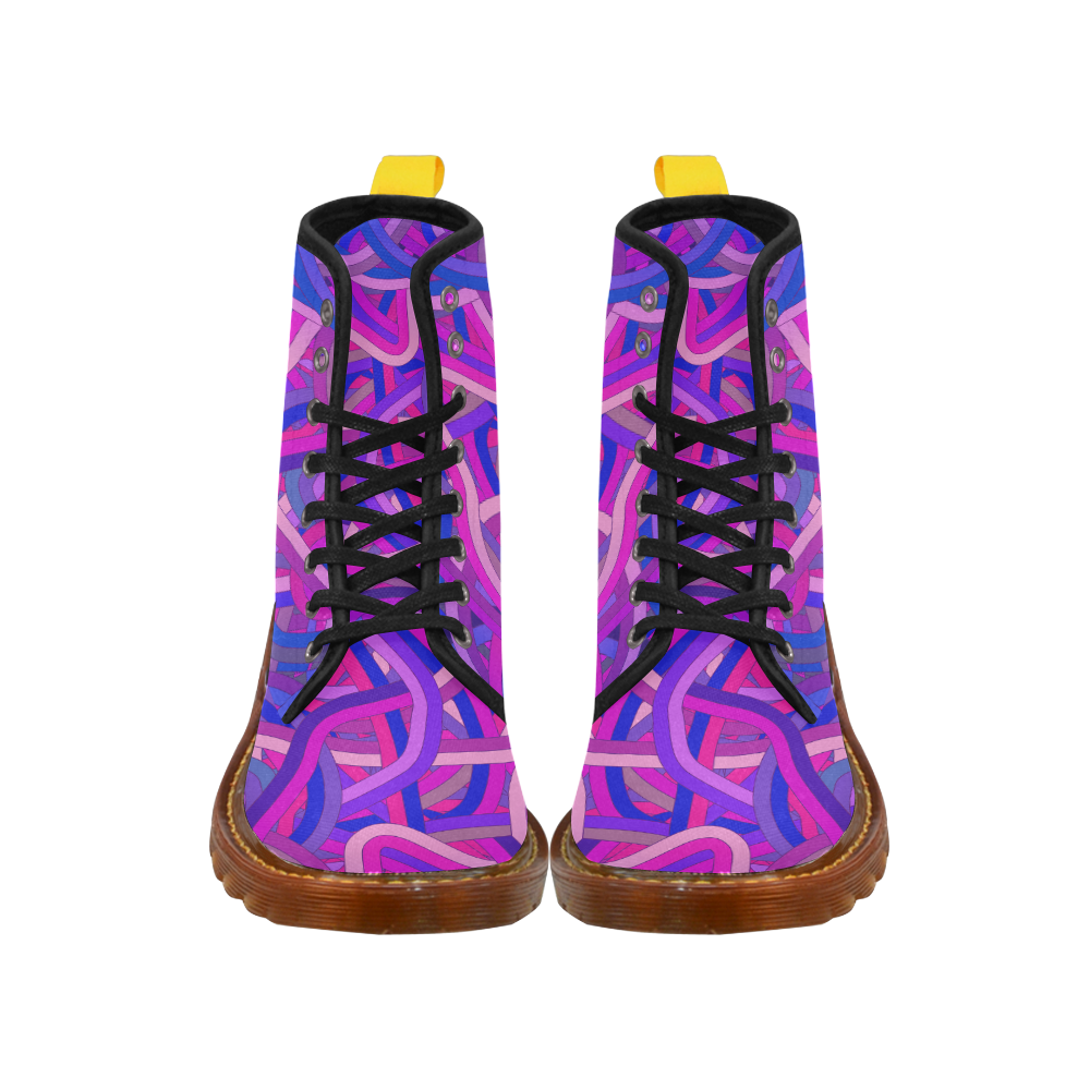 Pink and Blue Tangle Martin Boots For Women Model 1203H