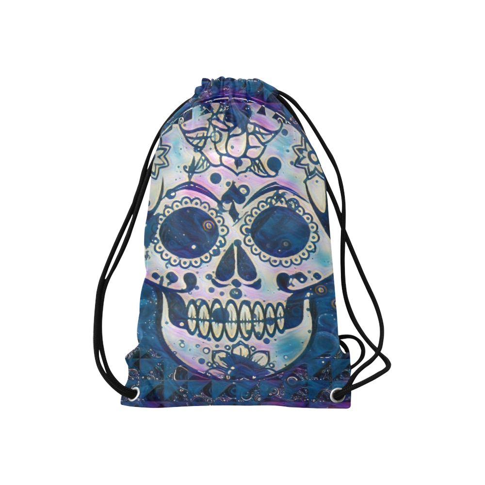 funky Skull C by Jamcolors Small Drawstring Bag Model 1604 (Twin Sides) 11"(W) * 17.7"(H)