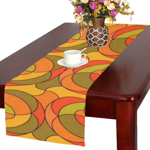 Retro Pattern 1973 H by JamColors Table Runner 16x72 inch