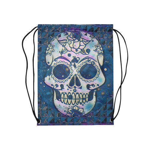 funky Skull C by Jamcolors Medium Drawstring Bag Model 1604 (Twin Sides) 13.8"(W) * 18.1"(H)