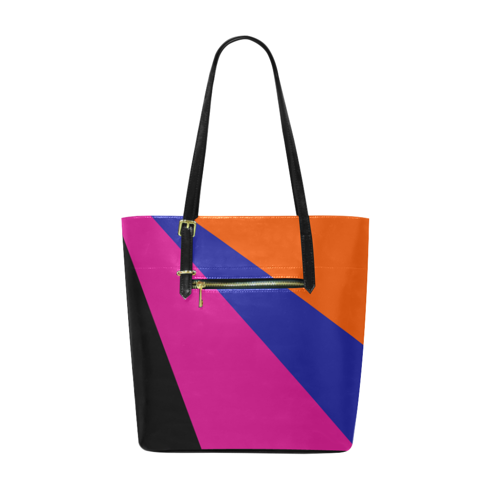 Shoulderbag, Black, Pink, Blue & Orange Euramerican Tote Bag/Small (Model 1655)