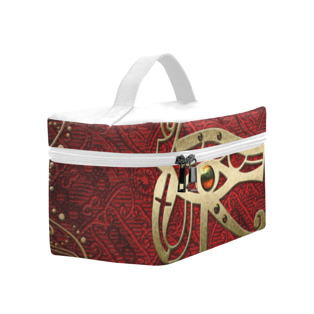The all seeing eye in gold and red Cosmetic Bag/Large (Model 1658)
