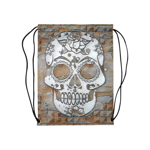 funky Skull B by Jamcolors Medium Drawstring Bag Model 1604 (Twin Sides) 13.8"(W) * 18.1"(H)