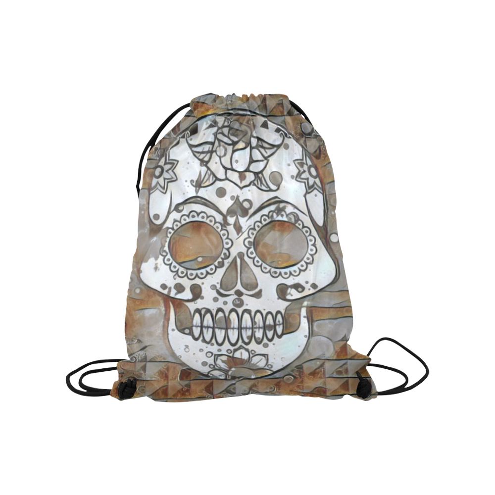 funky Skull B by Jamcolors Medium Drawstring Bag Model 1604 (Twin Sides) 13.8"(W) * 18.1"(H)