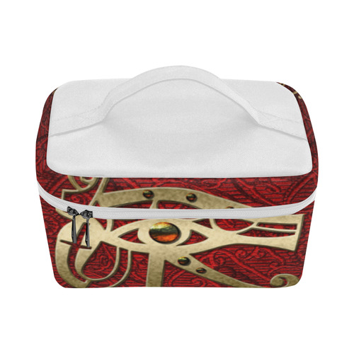 The all seeing eye in gold and red Cosmetic Bag/Large (Model 1658)