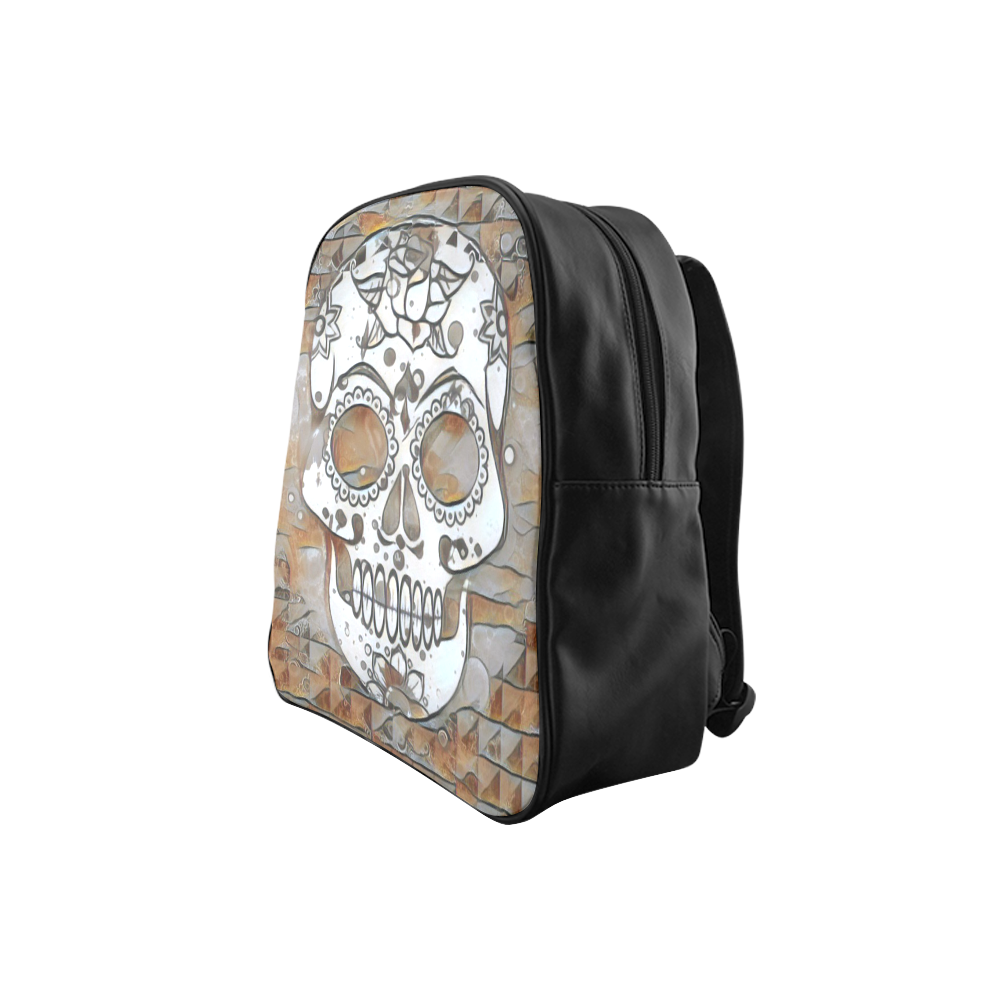 funky Skull B by Jamcolors School Backpack (Model 1601)(Small)