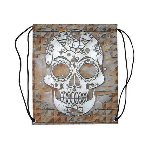 funky Skull B by Jamcolors Large Drawstring Bag Model 1604 (Twin Sides)  16.5"(W) * 19.3"(H)