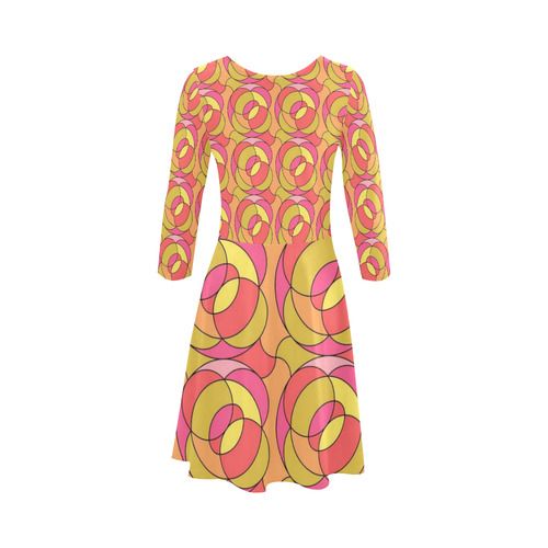 Retro Pattern 1973 E by JamColors 3/4 Sleeve Sundress (D23)