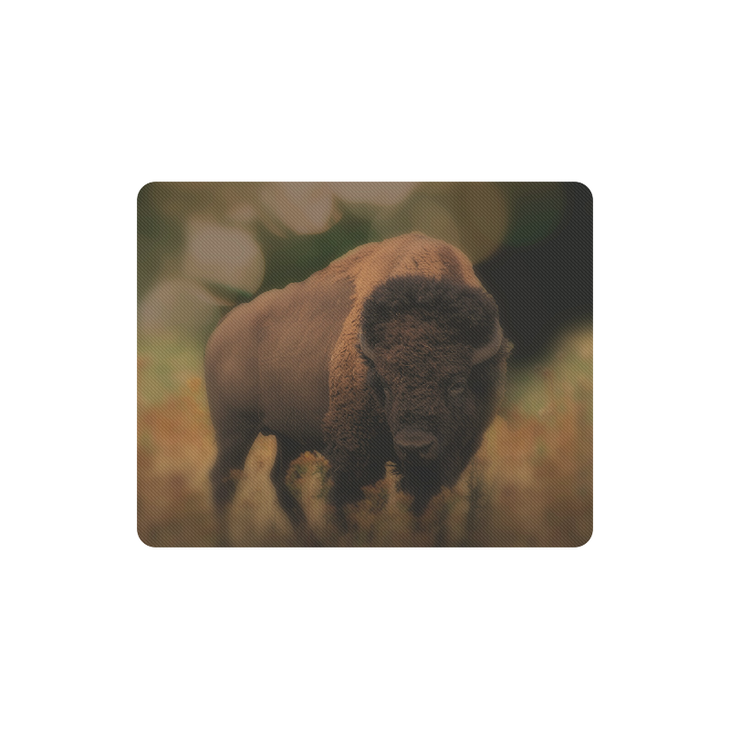 Awesome Powerfull Bison In Wildlife Rectangle Mousepad