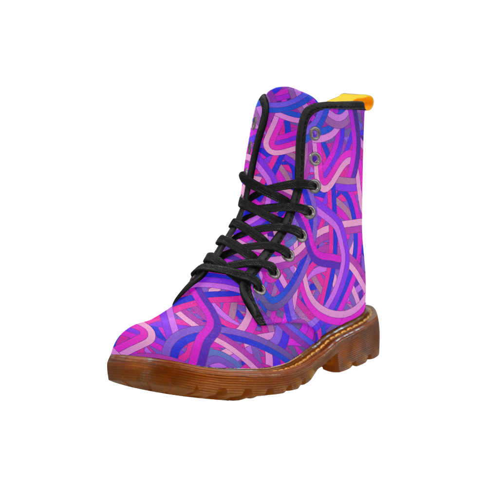 Pink and Blue Tangle Martin Boots For Women Model 1203H
