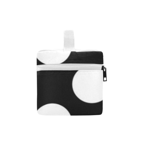 Large Black White Polka Dots Pattern Cosmetic Bag/Large (Model 1658)
