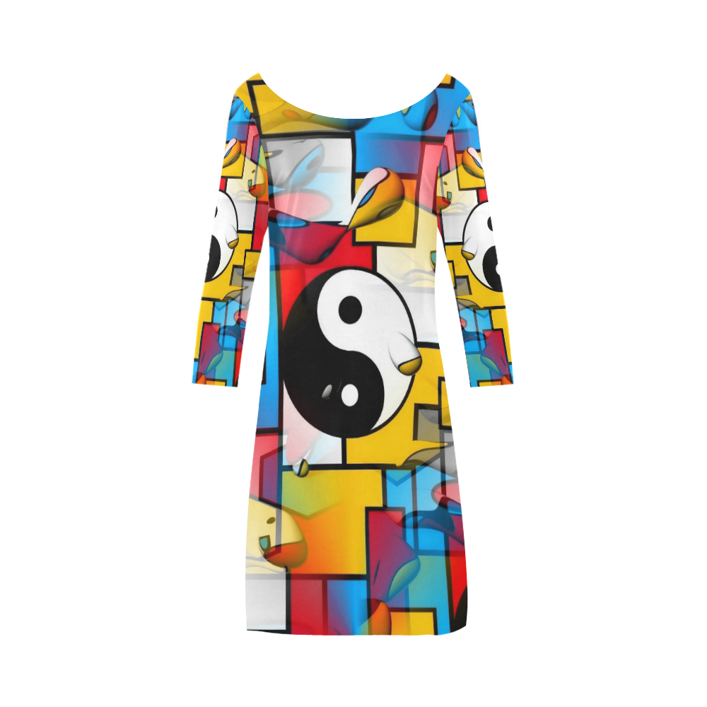 Yin and Yang Popart by Nico Bielow Bateau A-Line Skirt (D21)