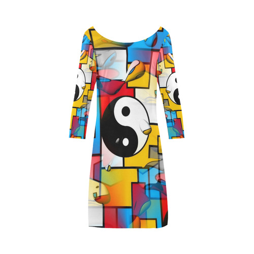 Yin and Yang Popart by Nico Bielow Bateau A-Line Skirt (D21)