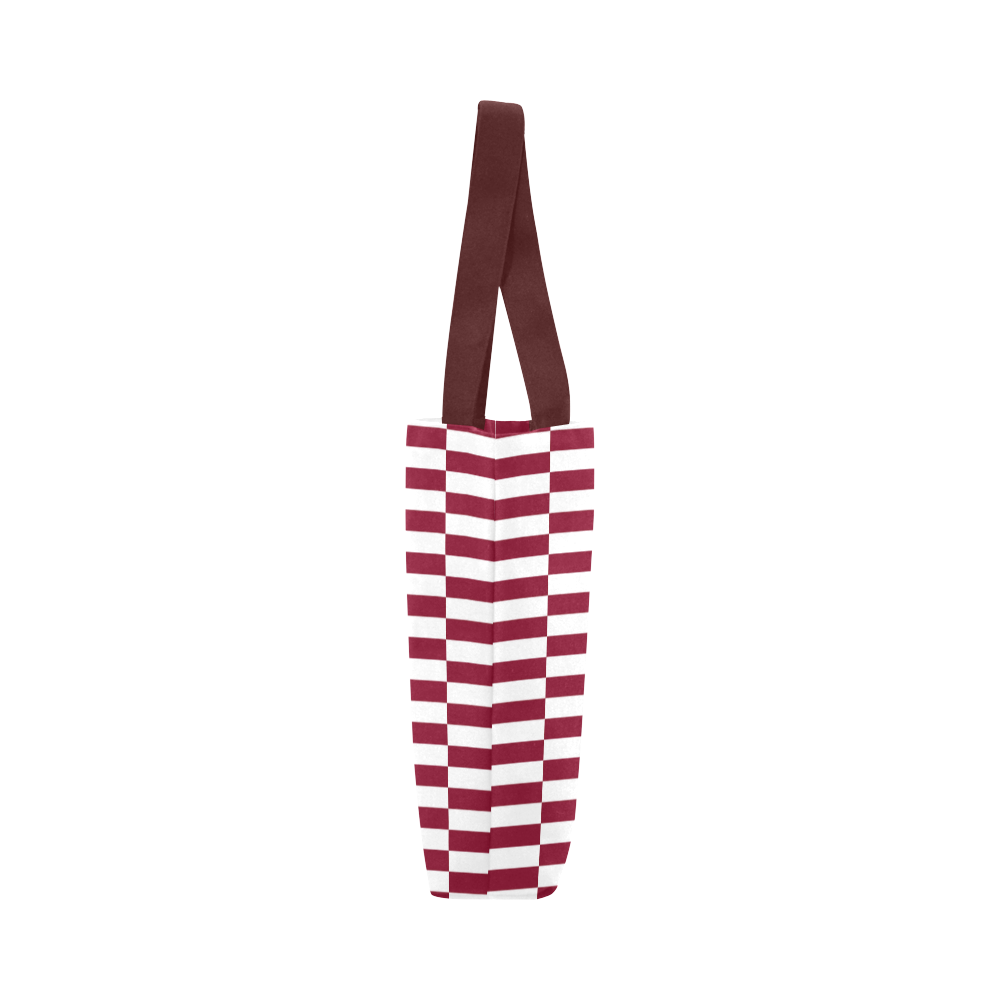 Burgundy Stripes Canvas Tote Bag (Model 1657)