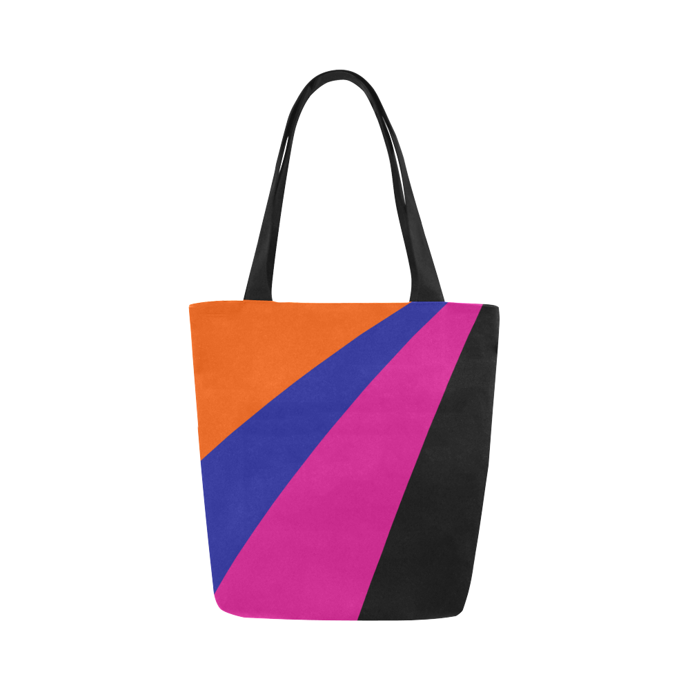 Canvas Bag, Stripes Black, Pink, Blue, Orange Canvas Tote Bag (Model 1657)