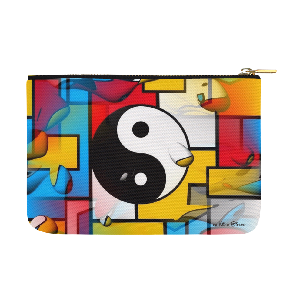 Yin and Yang Popart by Nico Bielow Carry-All Pouch 12.5''x8.5''