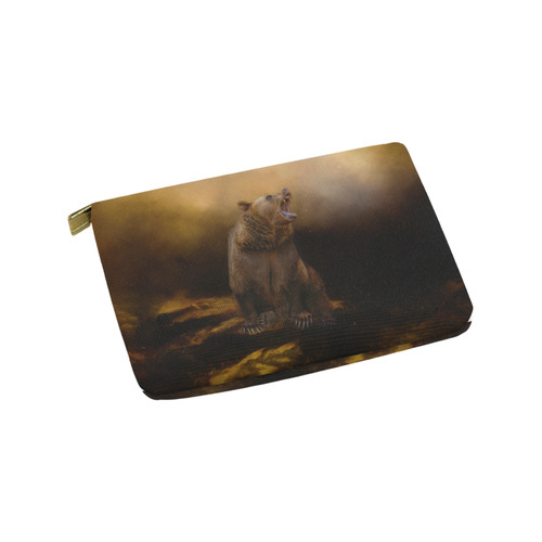 Roaring grizzly bear Carry-All Pouch 9.5''x6''