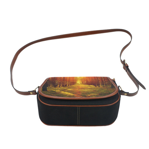 Light in the Forest Modern Landscape Saddle Bag/Small (Model 1649)(Flap Customization)