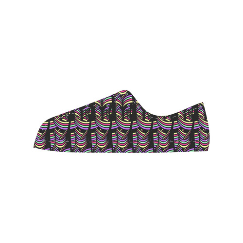 Treble Swirls and Colours Pattern Men's Classic Canvas Shoes/Large Size (Model 018)