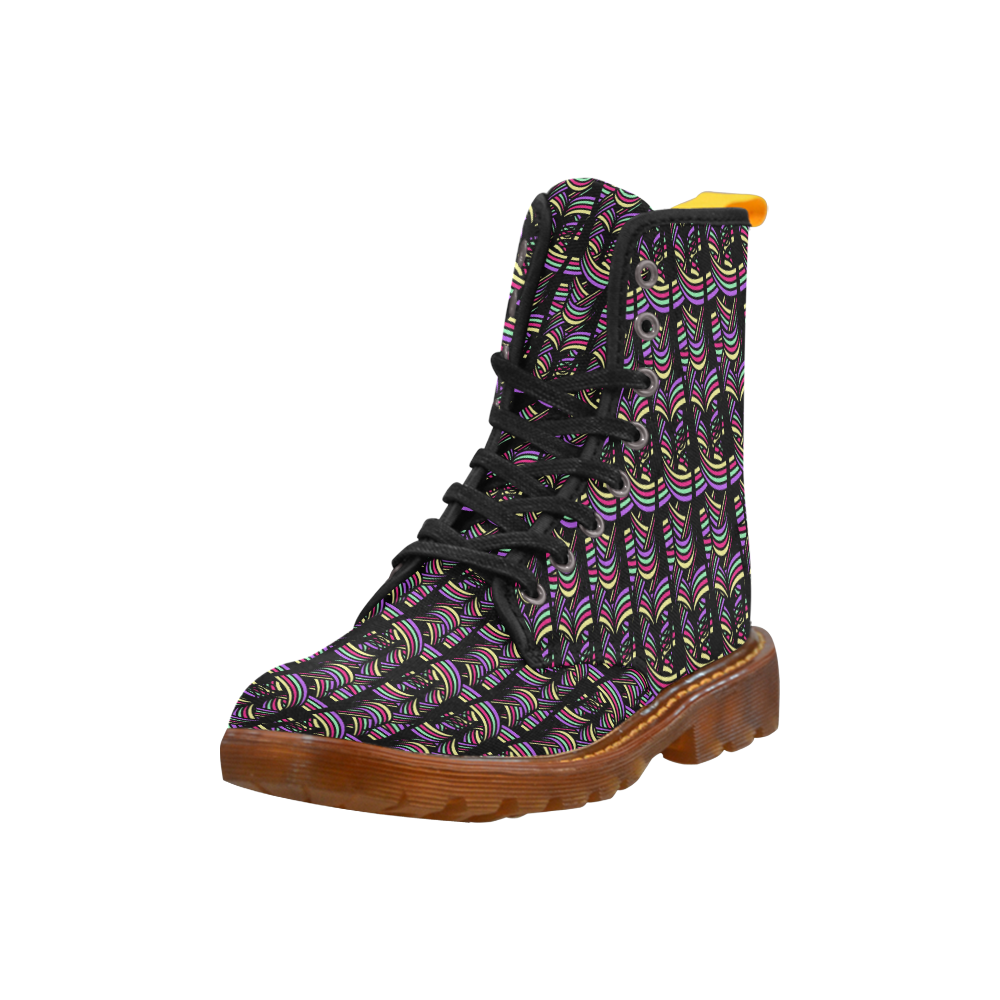 Treble Swirls and Colours Pattern Martin Boots For Men Model 1203H