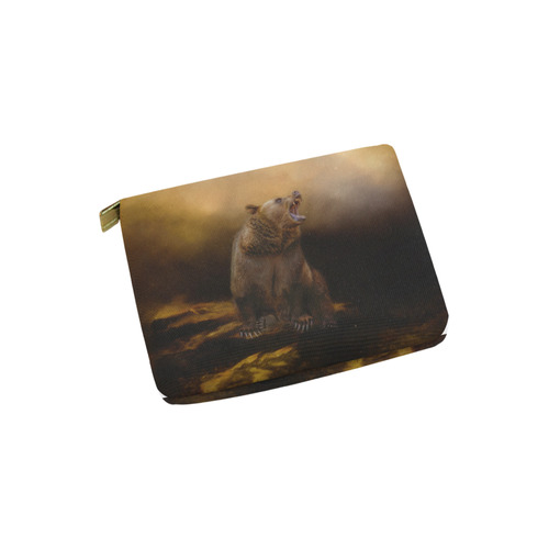 Roaring grizzly bear Carry-All Pouch 6''x5''