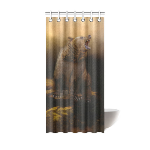 Roaring grizzly bear Shower Curtain 36"x72"