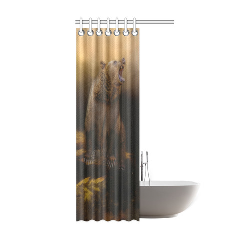 Roaring grizzly bear Shower Curtain 36"x72"