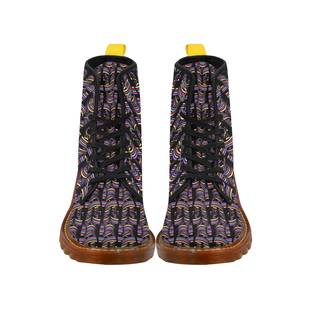 Treble Swirls and Colours Pattern Martin Boots For Men Model 1203H