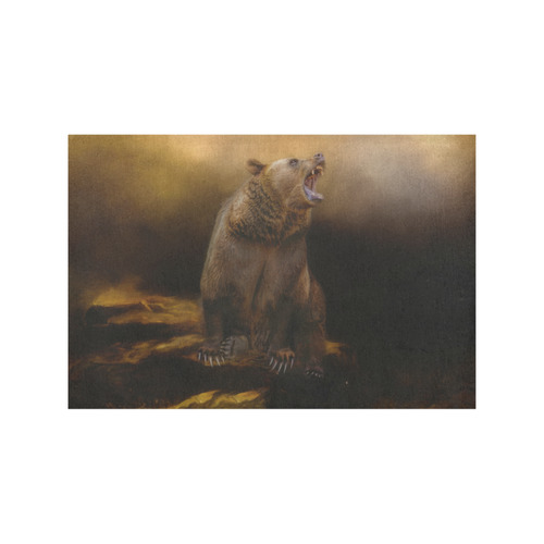 Roaring grizzly bear Placemat 12''x18''