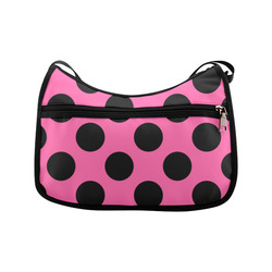 Large Black Pink Polka Dots Pattern Crossbody Bags (Model 1616)