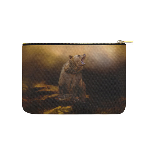 Roaring grizzly bear Carry-All Pouch 9.5''x6''