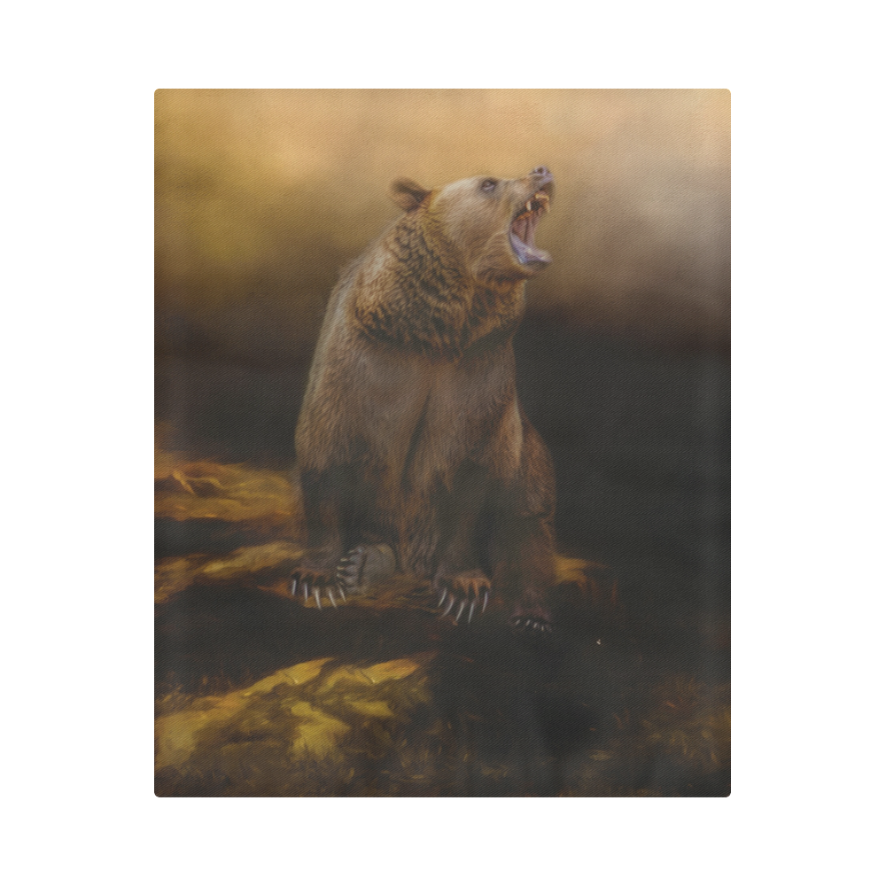 Roaring grizzly bear Duvet Cover 86"x70" ( All-over-print)