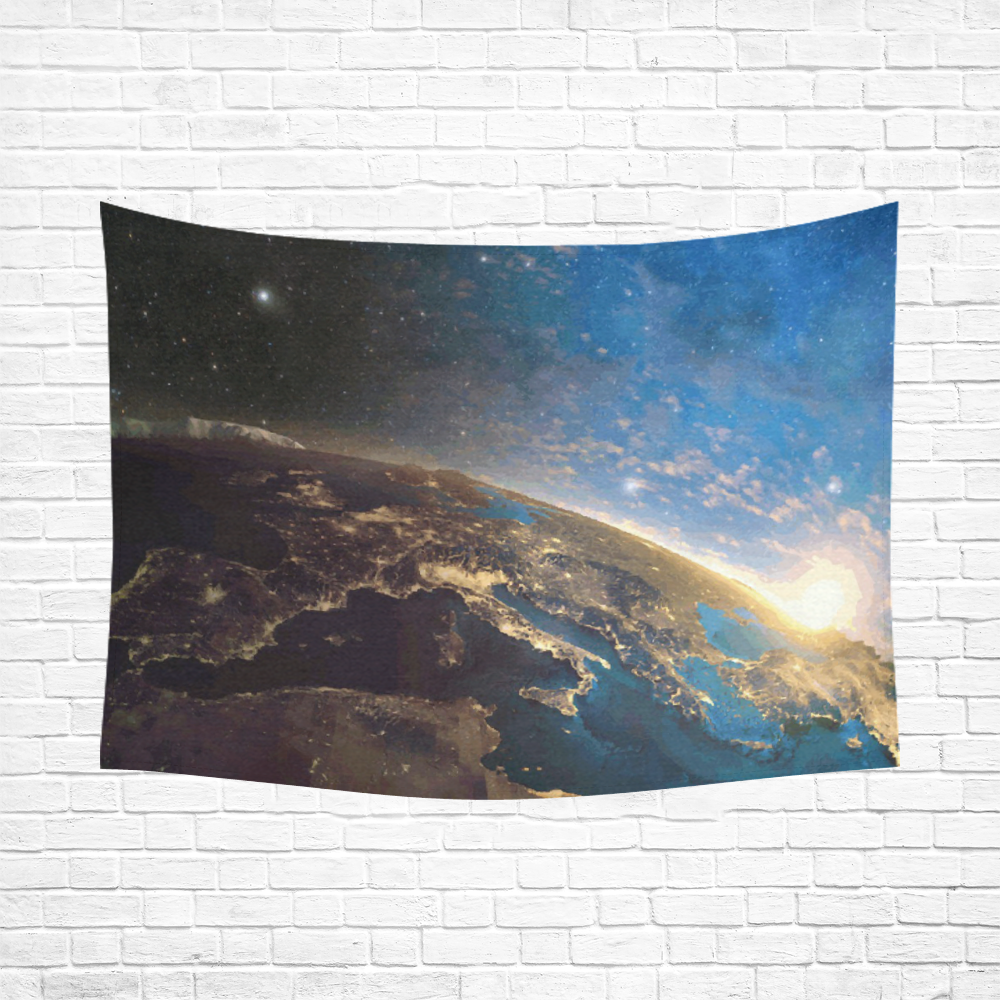 Planet Earth From Space Cotton Linen Wall Tapestry 80"x 60"