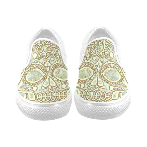 color skull 9 by JamColors Men's Slip-on Canvas Shoes (Model 019)