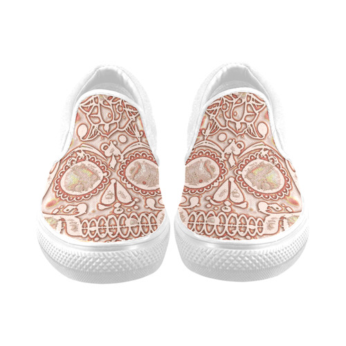 color skull 7 by JamColors Men's Slip-on Canvas Shoes (Model 019)