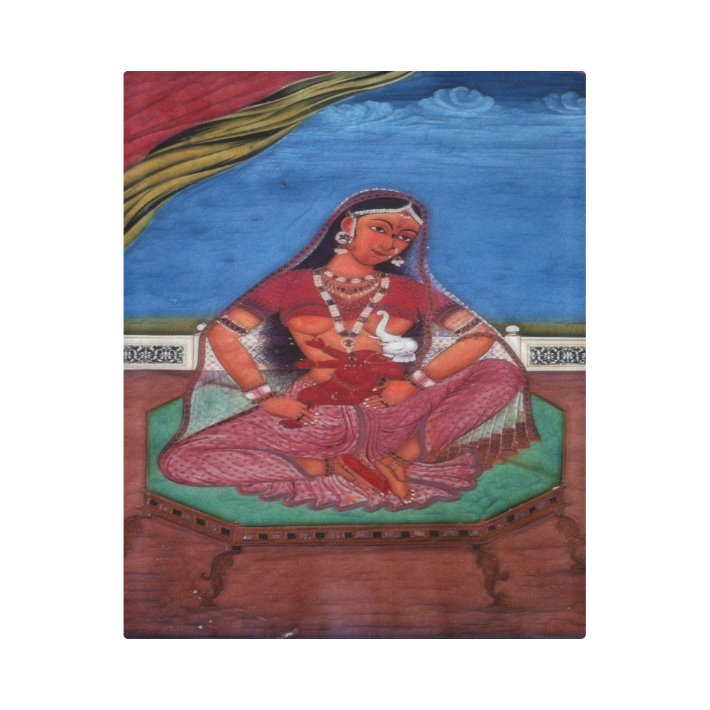 Deity Parvati with her Son Ganesha Duvet Cover 86"x70" ( All-over-print)