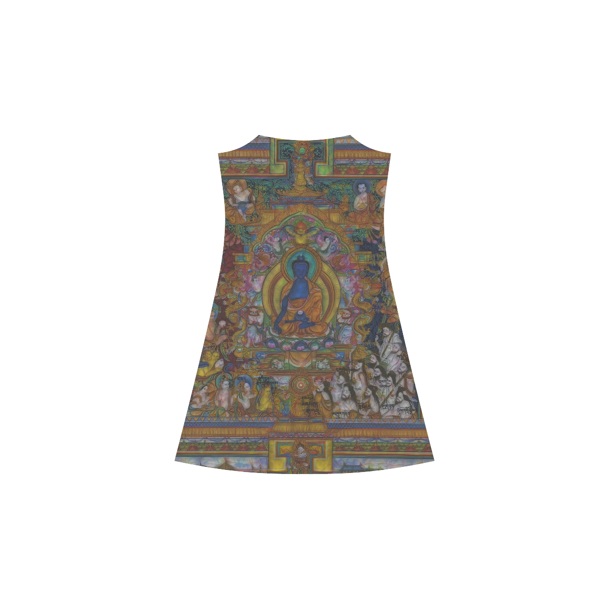 Awesome Thanka With The Holy Medicine Buddha Alcestis Slip Dress (Model D05)