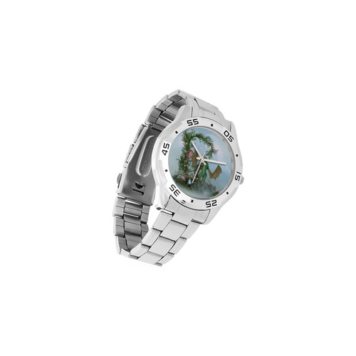 The dragon with cute fairy Men's Stainless Steel Analog Watch(Model 108)
