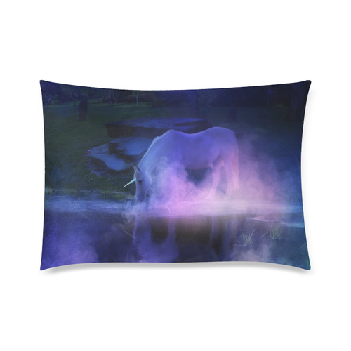 An Awesome Unicorn Beside A Magic Lake Custom Zippered Pillow Case 20"x30" (one side)