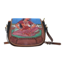 Deity Parvati with her Son Ganesha Saddle Bag/Small (Model 1649)(Flap Customization)