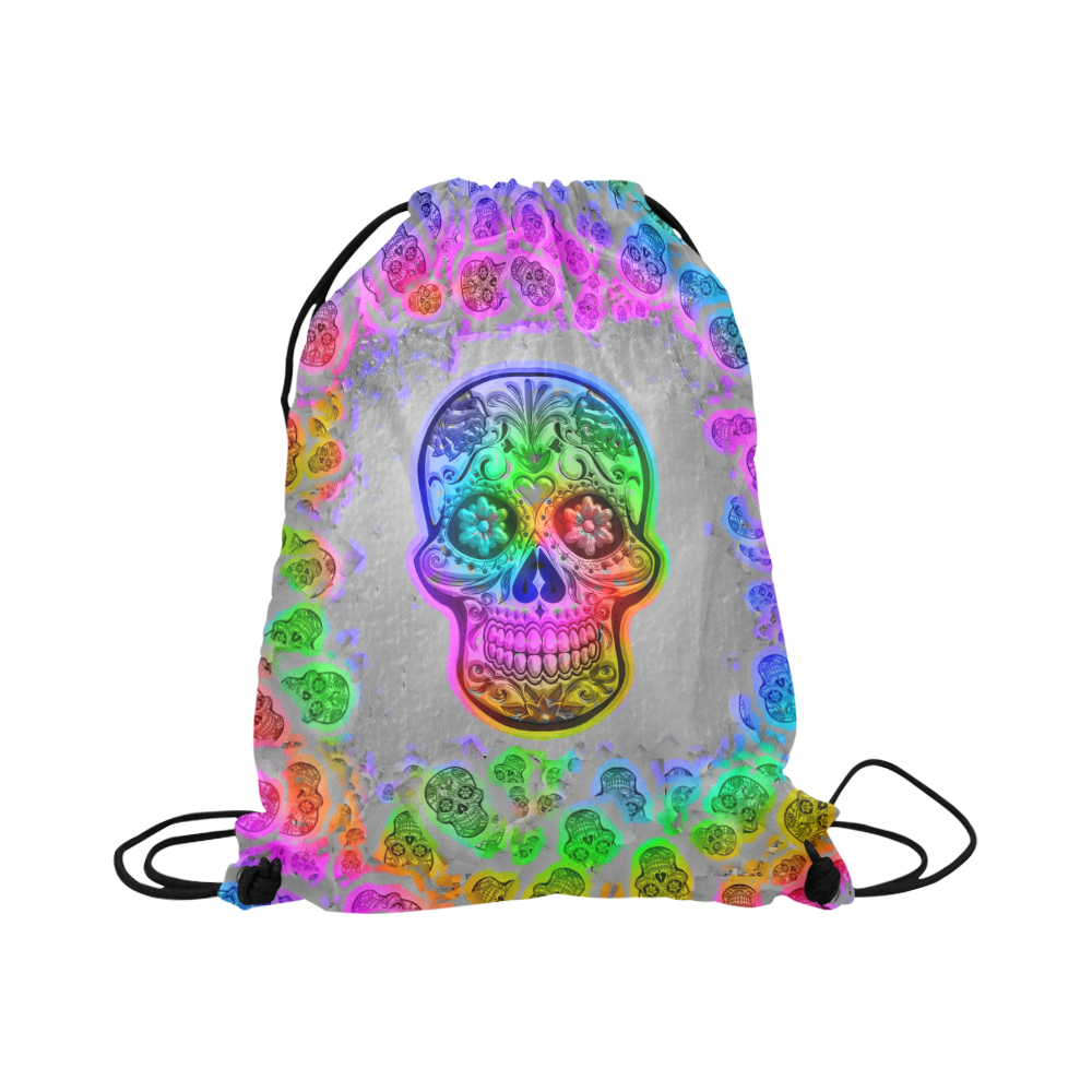 Skull20170246_by_JAMColors Large Drawstring Bag Model 1604 (Twin Sides)  16.5"(W) * 19.3"(H)