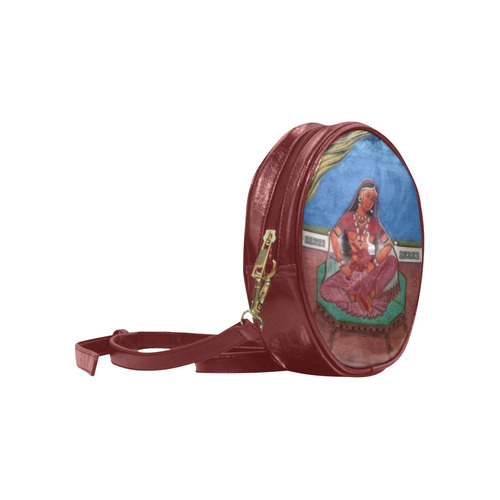 Deity Parvati with her Son Ganesha Round Sling Bag (Model 1647)