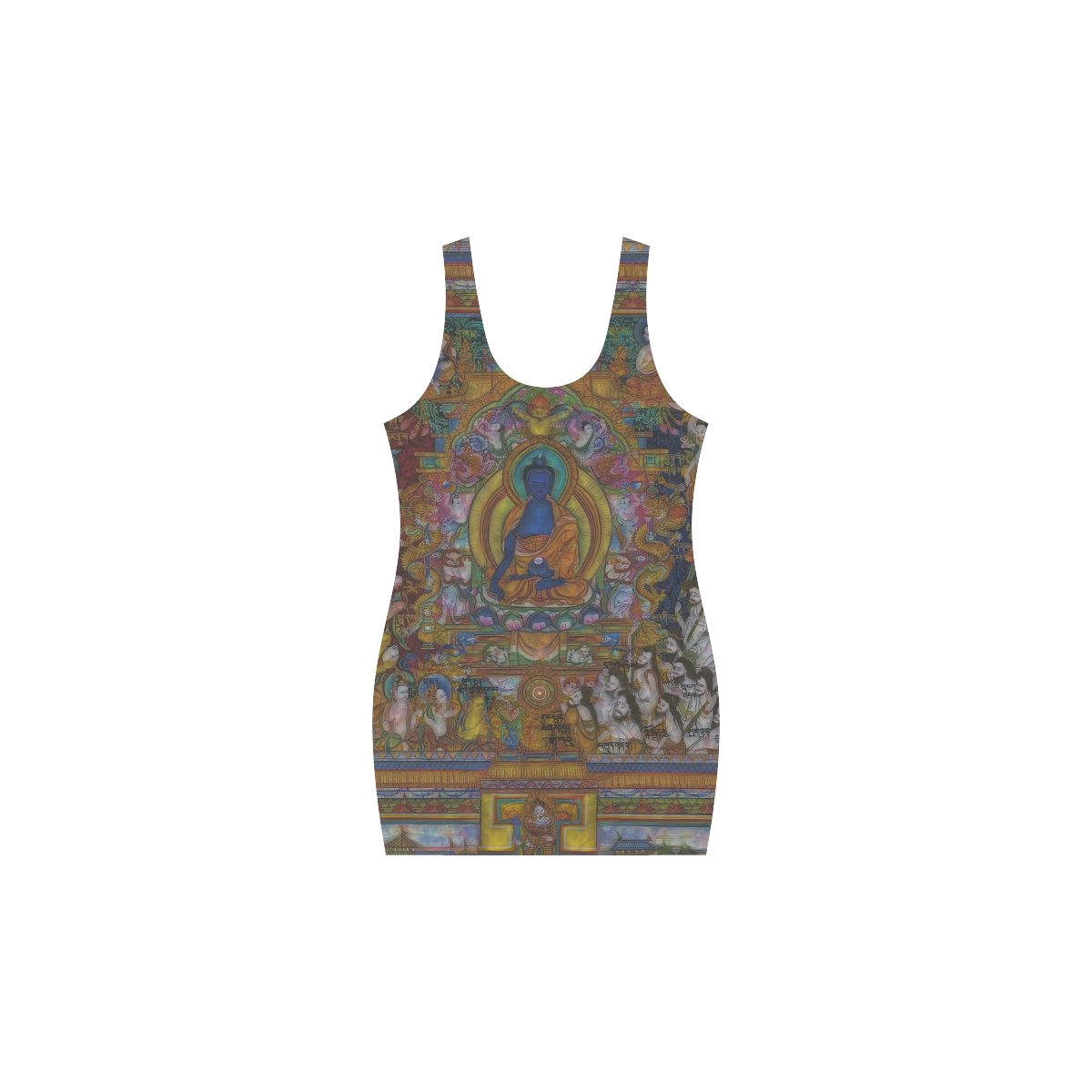 Awesome Thanka With The Holy Medicine Buddha Medea Vest Dress (Model D06)