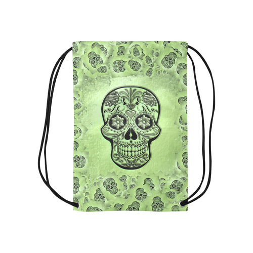 Skull20170235_by_JAMColors Small Drawstring Bag Model 1604 (Twin Sides) 11"(W) * 17.7"(H)