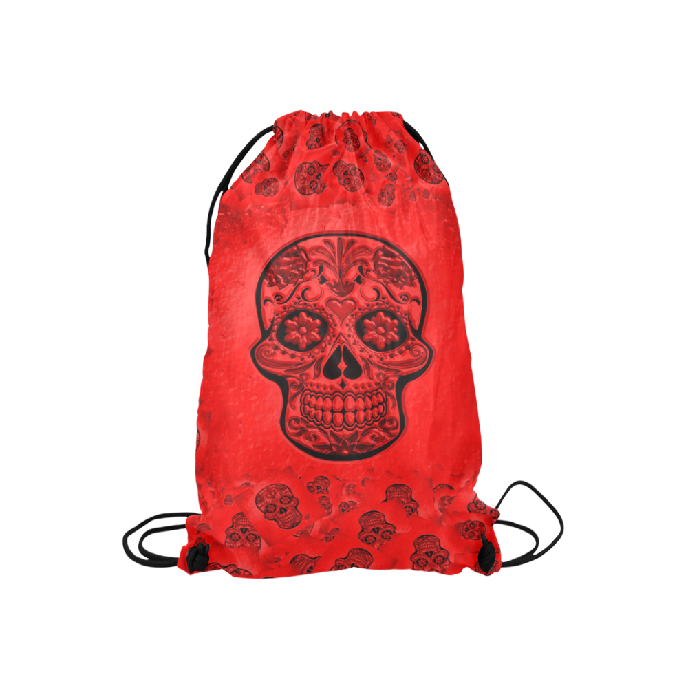 Skull20170248_by_JAMColors Small Drawstring Bag Model 1604 (Twin Sides) 11"(W) * 17.7"(H)