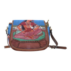 Deity Parvati with her Son Ganesha Saddle Bag/Small (Model 1649) Full Customization