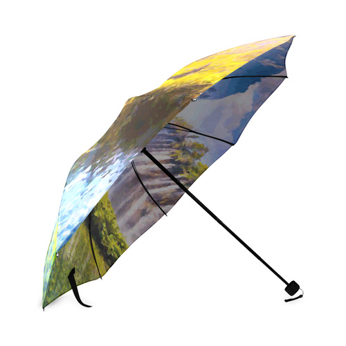 Waterfalls Forest Mountains Nature Landscape Foldable Umbrella (Model U01)