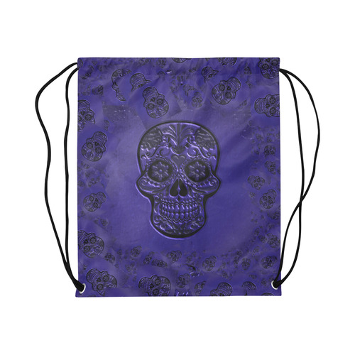 Skull20170227_by_JAMColors Large Drawstring Bag Model 1604 (Twin Sides)  16.5"(W) * 19.3"(H)